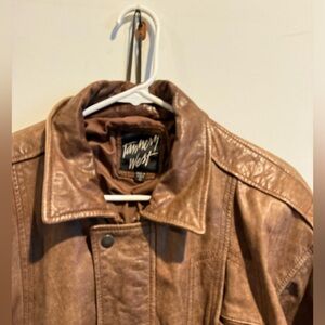 Brown leather jacket
